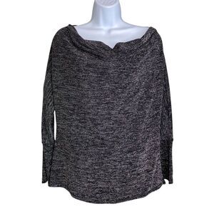 Julian Chang Women's‎ Gray Cowl Neck Top Size L Stretchy Sophisticated Draping